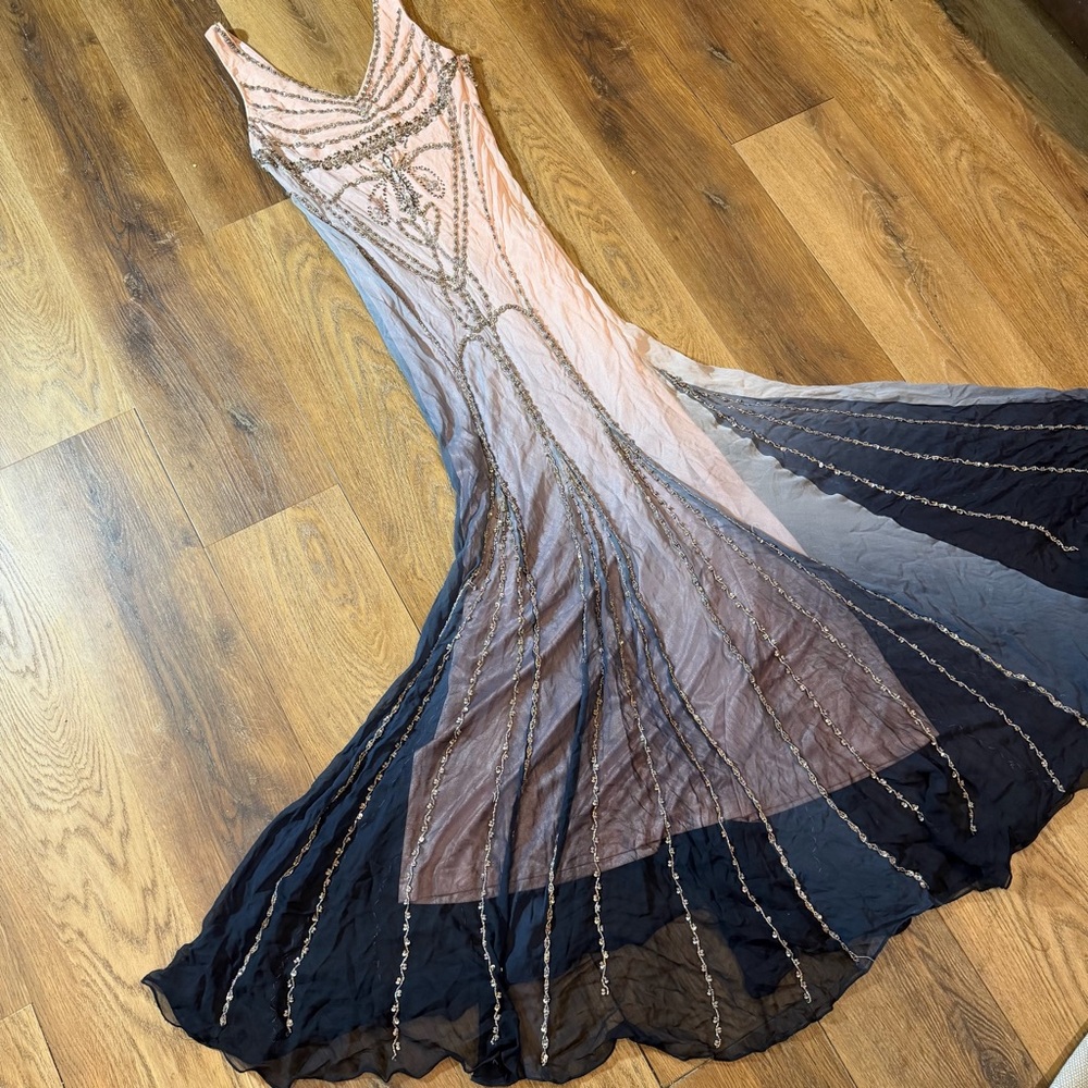 Vintage Y2K 100% Silk Beaded Dress Vintage Beaded Dress Prom Dress Sue Wong - Picture 6 of 17